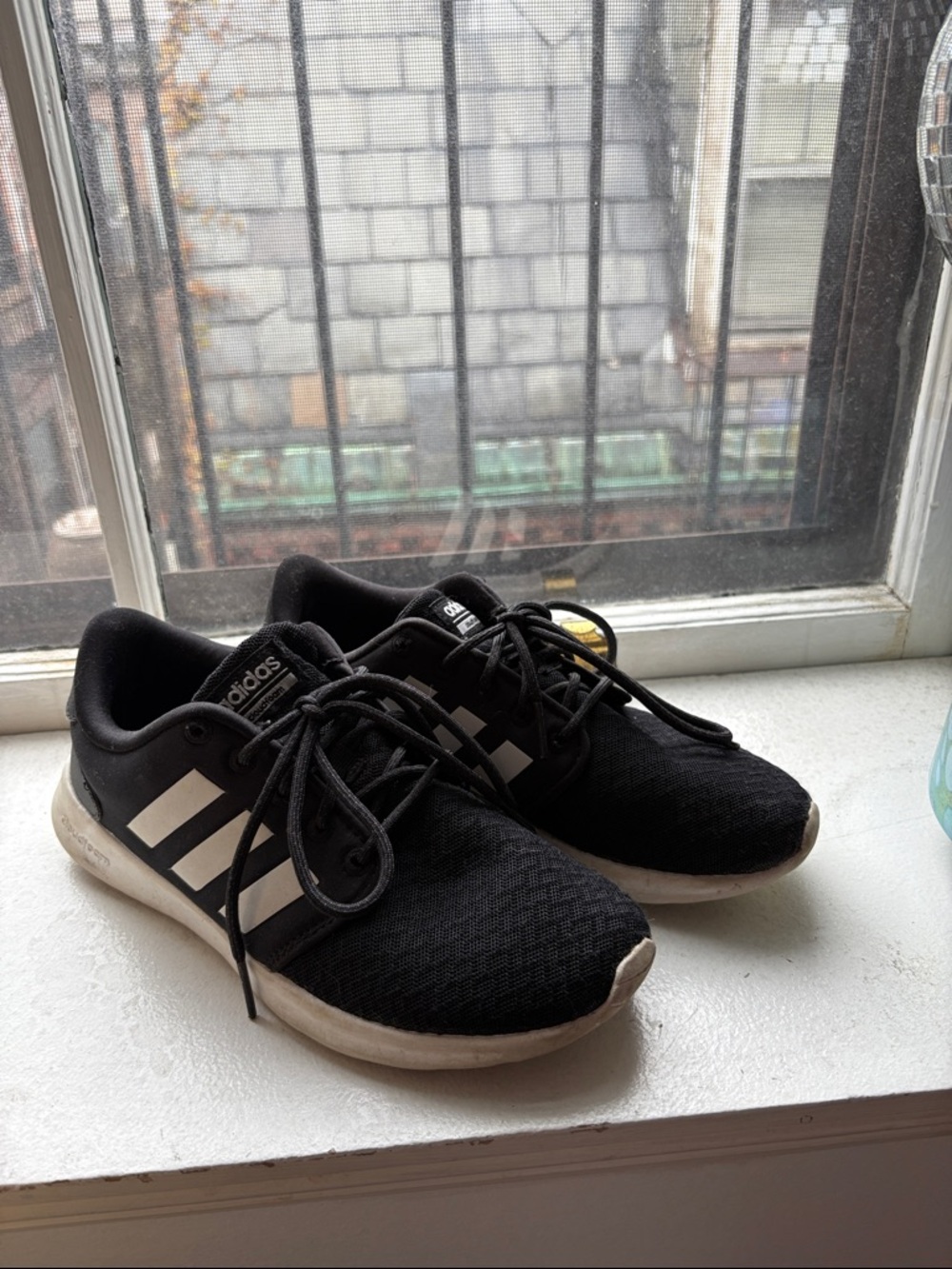 adidas Black Sneakers with White Three-Stripes